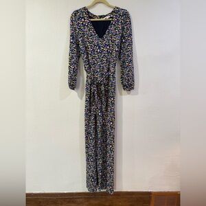 Boden Multicolor Floral Long Sleeve Jumpsuit